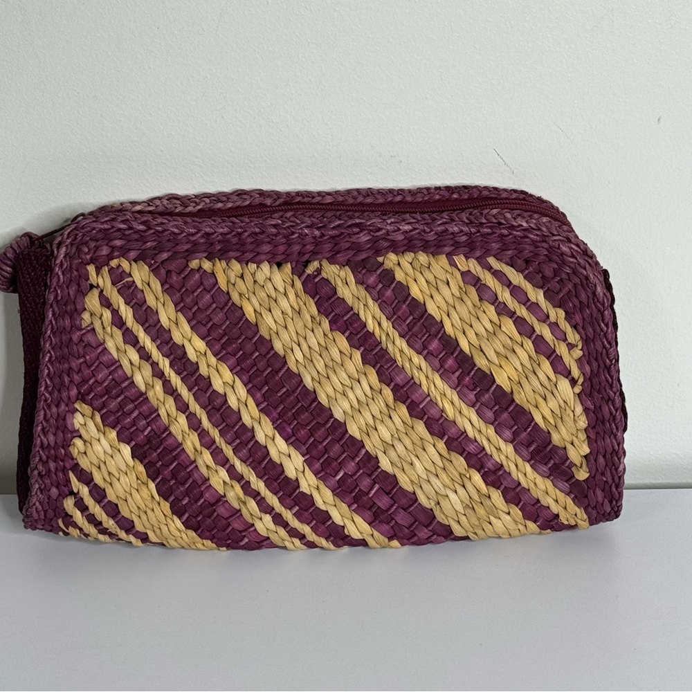 Genie Boho Rattan Straw Knitted Summer Envelope Clutch